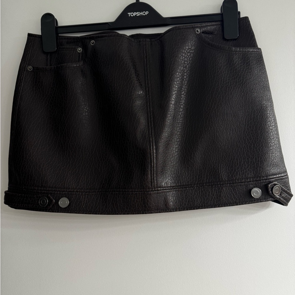 H&M Brown Vegan Leather Skirt